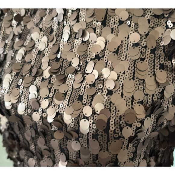 NWT $99 Gorgous Women's DKYN Copper Sequence Crop Top Zipper Back Size Medium - Picture 3 of 4